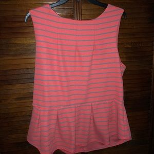 Coral and Grey Peplum top!